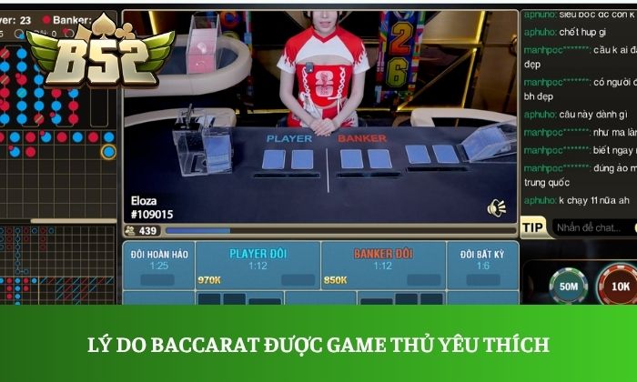 Lý do baccarat được game thủ yêu thích