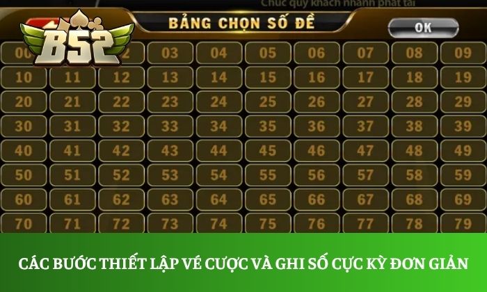 Các bước thiết lập vé cược và ghi số cực kỳ đơn giản, nhanh chóng trên hệ thống
