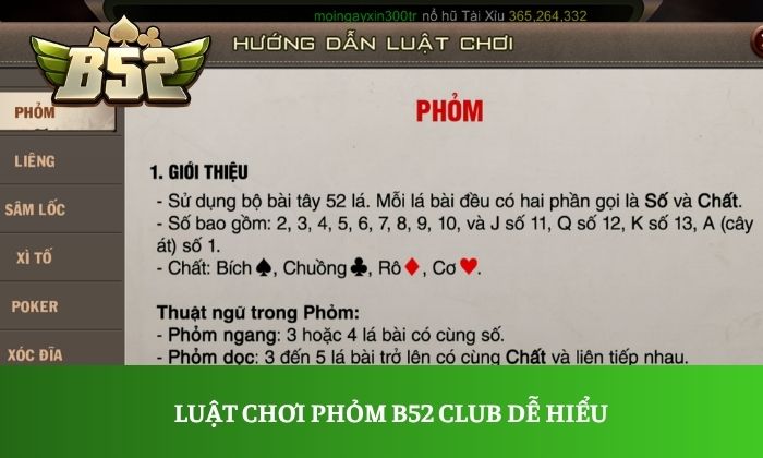 Luật chơi Phỏm B52 Club dễ hiểu