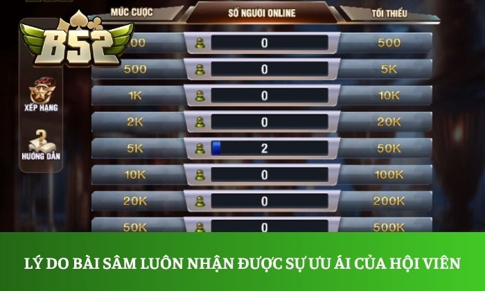Lý do bài Sâm luôn nhận được sự ưu ái của hội viên